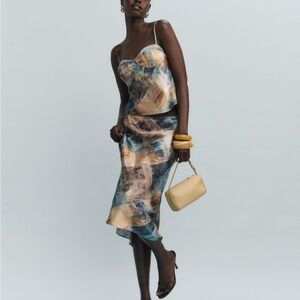 Reformation Sia Silk Two Piece Skirt Set